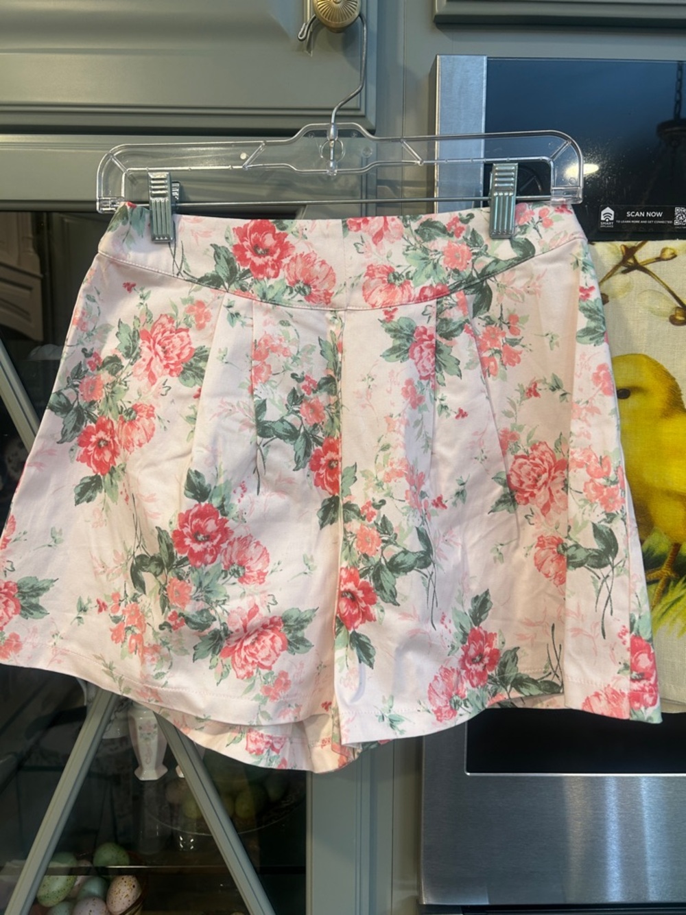 Francesca's Collections Pink Floral Pleated Skort Medium NWT